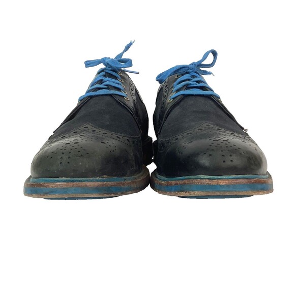 Cole Haan Great Jones Men's 10.5(M) Blue Suede & Synthetic Wingtip Oxford C11070 - Picture 2 of 9